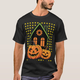 Cute Halloween Pumpkin Haunted House Star T-Shirt