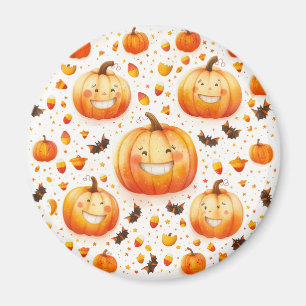 Cute Halloween pumpkin illustration design Magnet