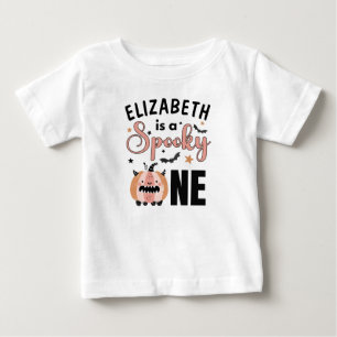 Cute Halloween Pumpkin Monster Spooky One Name Baby T-Shirt