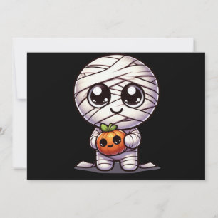 Cute Halloween pumpkin/mummy Holiday Card