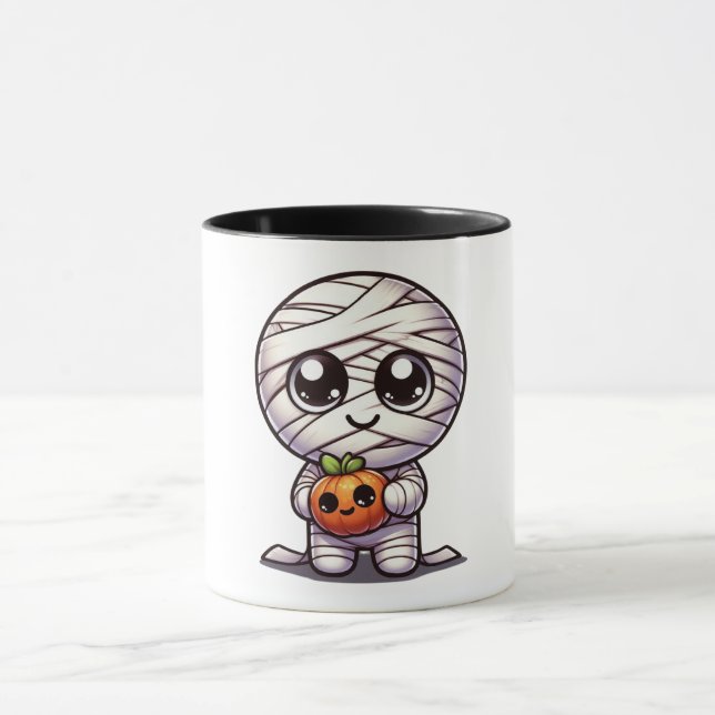 Cute Halloween pumpkin/mummy  Mug (Center)