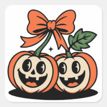 Cute Halloween Pumpkin Pair Sticker