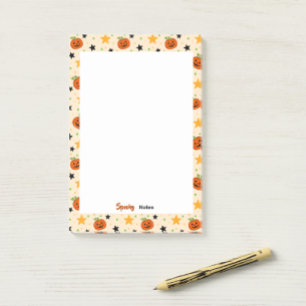 Cute Halloween Pumpkin Pattern Beige Post-it Notes