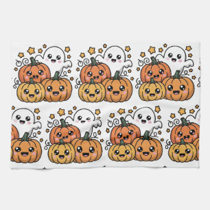 Cute Halloween Pumpkin Pattern Kitchen Towel