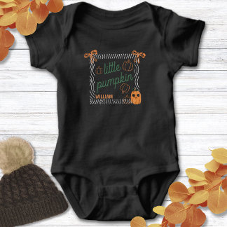 Cute Halloween Pumpkin Pregnancy Announcement Baby Bodysuit