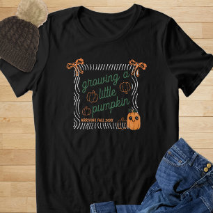 Cute Halloween Pumpkin Pregnancy Announcement Tri-Blend Shirt