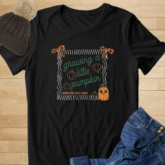 Cute Halloween Pumpkin Pregnancy Announcement Tri-Blend Shirt