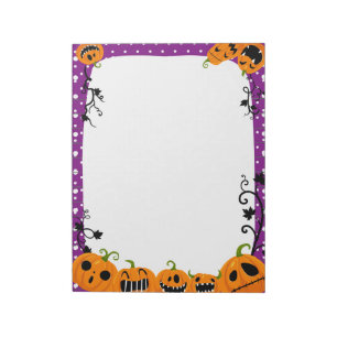 Cute Halloween Pumpkin Purple Polka Dot  Notepad