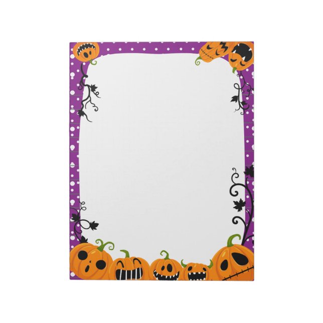 Cute Halloween Pumpkin Purple Polka Dot  Notepad (Rotated)