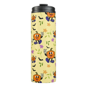 Cute Halloween Pumpkin Seamless Pattern  Thermal Tumbler