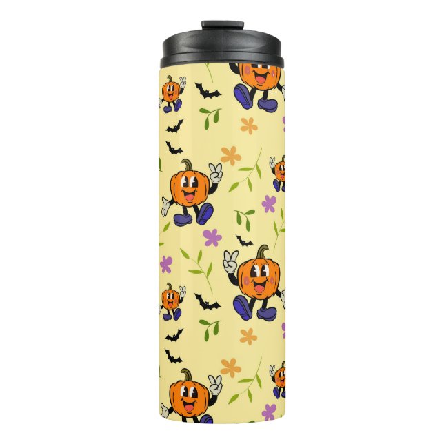 Cute Halloween Pumpkin Seamless Pattern  Thermal Tumbler (Front)