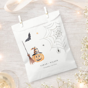 Cute Halloween Pumpkin Spiderweb Spooky Wedding Favour Bags