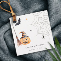 Cute Halloween Pumpkin Spiderweb Spooky Wedding