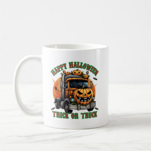 Cute Halloween Pumpkin Truck Kids Spooky Festive Coffee Mug