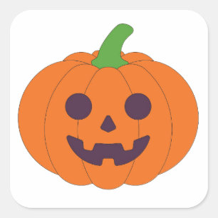 Cute Halloween Pumpkins & Black Cats Pattern Square Sticker