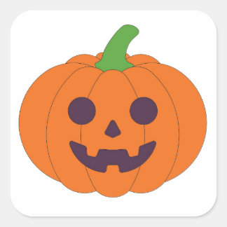 Cute Halloween Pumpkins & Black Cats Pattern Square Sticker