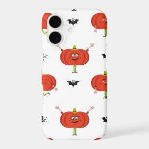 Cute halloween pumpkins, spider & bat pattern