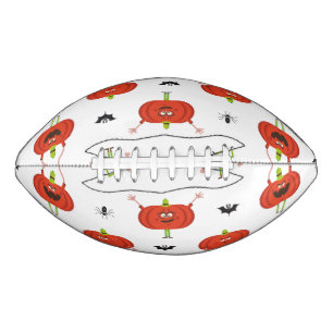 Cute halloween pumpkins, spider & bat pattern american football