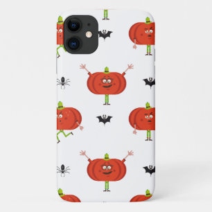 Cute halloween pumpkins, spider & bat pattern iPhone 11 case