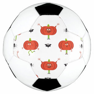 Cute halloween pumpkins, spider & bat pattern football