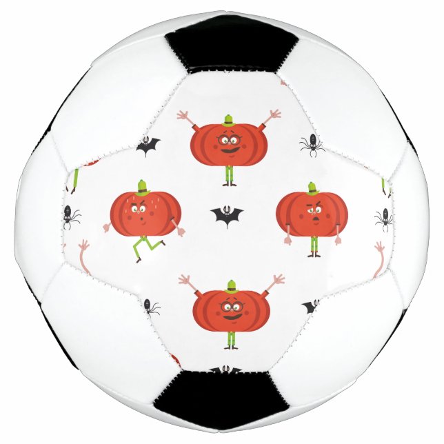 Cute halloween pumpkins, spider & bat pattern football (Front)