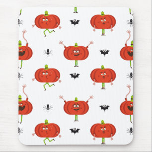 Cute halloween pumpkins, spider & bat pattern mouse mat