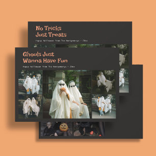Cute Halloween Quote 9 Family Photo Black Holiday Card
