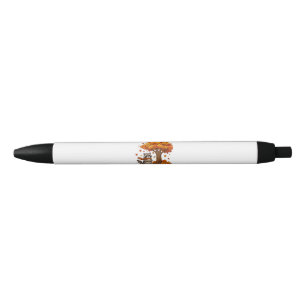 Cute Halloween Racoon Iced Coffee Fall Black Ink Pen