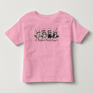 Cute Halloween Racoon Trick or Treat Crew Toddler T-Shirt