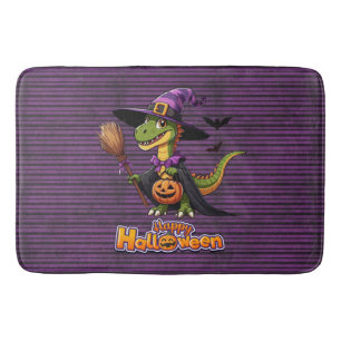 Cute Halloween Raptor/Dinosaur Witch Bath Mat