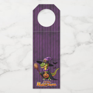 Cute Halloween Raptor/Dinosaur Witch Bottle Tag