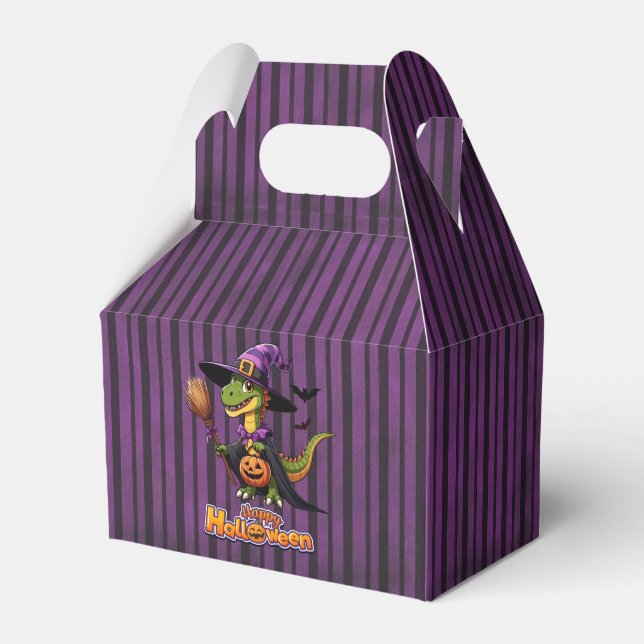 Cute Halloween Raptor/Dinosaur Witch Favour Box (Front Side)