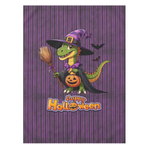 Cute Halloween Raptor/Dinosaur Witch Tablecloth