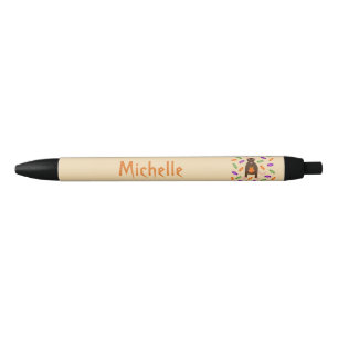 Cute Halloween Rat and Pumpkin Custom Black Ink Pen