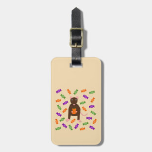 Cute Halloween Rat and Pumpkin Custom Luggage Tag