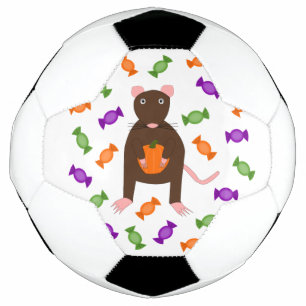 Cute Halloween Rat and Pumpkin Football