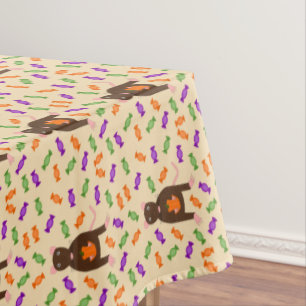 Cute Halloween Rat and Pumpkin Tablecloth