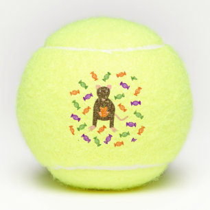 Cute Halloween Rat and Pumpkin Tennis Balls
