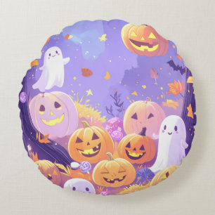 Cute Halloween Round Cushion