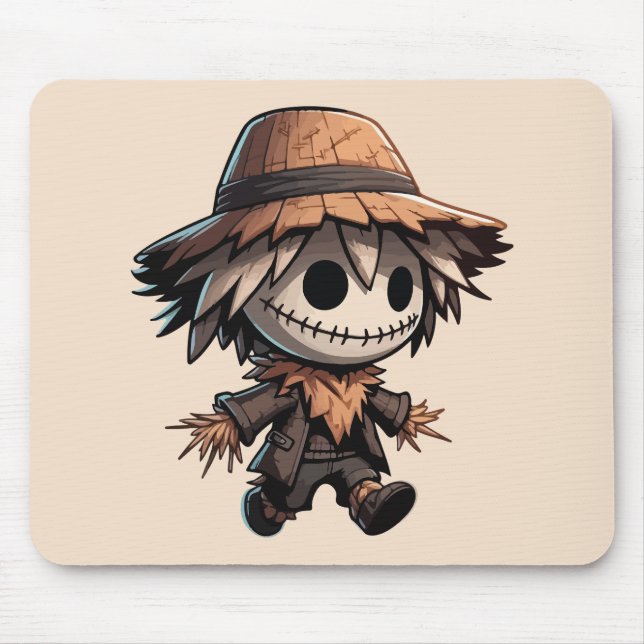 Cute Halloween Scarecrow Mouse Mat (Front)