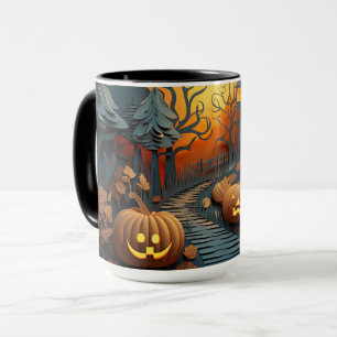 Cute Halloween Scene 3D Effect Design Mug
