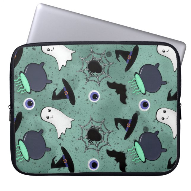 Cute Halloween Seamless Pattern Laptop Sleeve (Front)