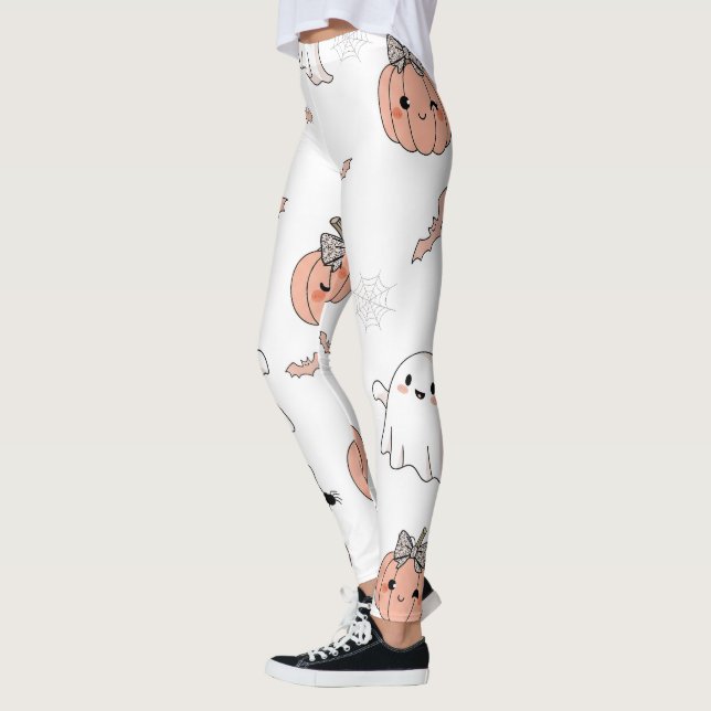 Cute Halloween Seamless Pattern Leggings (Left)