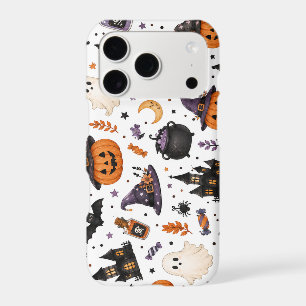 Cute Halloween Seamless Pattern with Black Cats