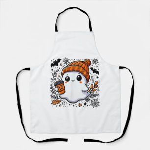 Cute Halloween Shirt for Women Halloween Ghost Cof Apron