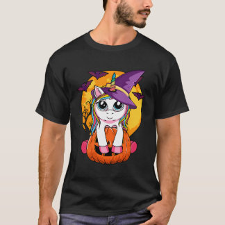 Cute Halloween Shirt Girls Kids Witchy Unicorn Hal
