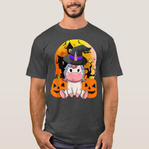 Cute Halloween Shirt Girls Women Witchy Unicorn Ha