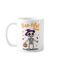 Cute Halloween skeleton with candy design mug