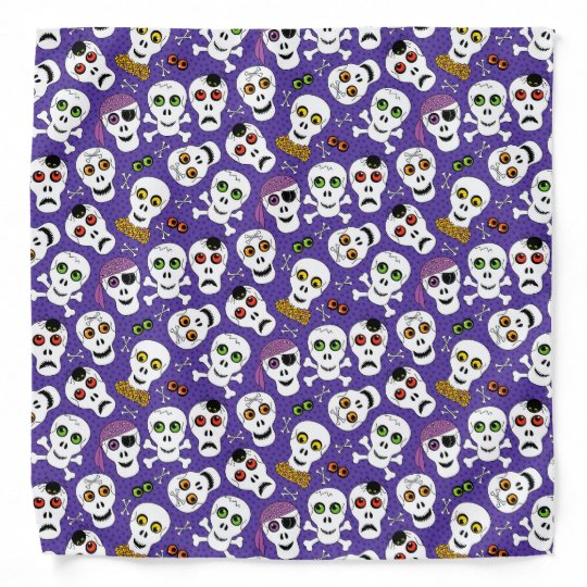 Cute Halloween Skulls on Purple Bandana | Zazzle.co.uk