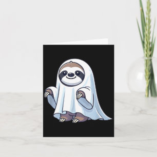 Cute Halloween Sloth Ghost Cartoon Spooky Sloth Card